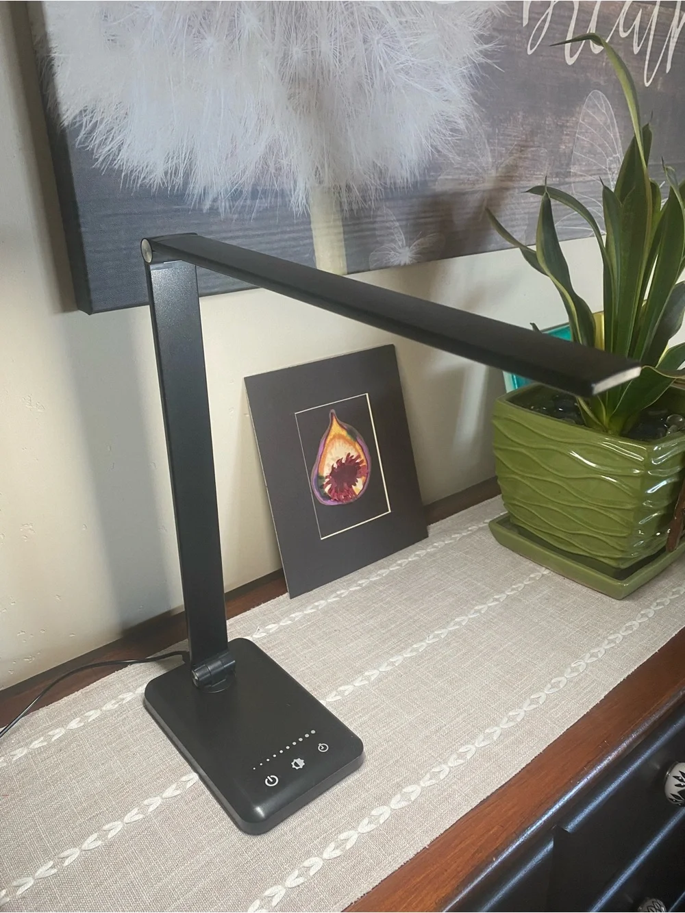 Black LED Desk Lamp - Modern Adjustable Task Light
